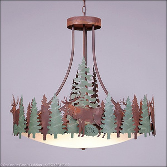 Crestline-Elk Seven Light Chandelier in Pine Green/Rust Patina (172|A40534AF-HR-04)