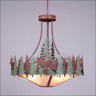 Crestline-Elk Seven Light Chandelier in Pine Green/Rust Patina (172|A40434AL-HR-04)