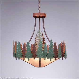 Crestline-Pine Tree Seven Light Chandelier in Pine Green/Rust Patina (172|A40342AL-HR-04)