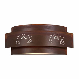 Northridge-Mtn-Pine Cutout Two Light Wall Sconce in Rust Patina (172|A16245-02)