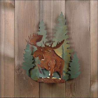 Crestline-Alaskan Moose One Light Wall Sconce in Pine Green/Rust Patina (172|A10728-04)