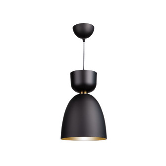 Tempo One Light Pendant in Matte Black and Brass (78|SC13291BK)