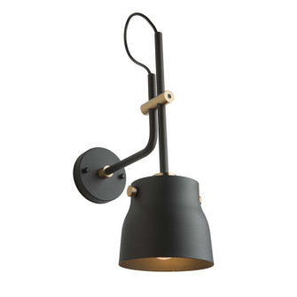 Euro Industrial One Light Wall Sconce in Matte Black & Harvest Brass (78|AC11367VB)