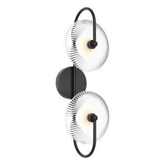 Hera LED Wall Sconce in Matte Black/Clear Ribbed Glass (452|WV417802MBCR)