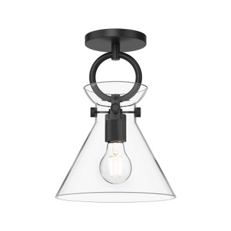 Emerson One Light Semi-Flush Mount in Matte Black/Clear Glass (452|SF412509MBCL)