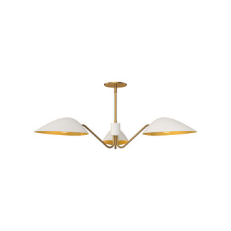 Oscar Three Light Pendant in Aged Gold/White (452|PD550336WHAG)