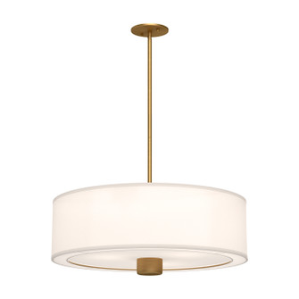 Theo Three Light Pendant in Aged Gold/White Linen (452|PD547924AGWL)