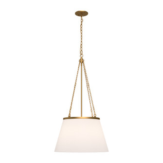 Speakeasy One Light Pendant in Aged Gold/White Linen (452|PD544517AGWL)