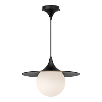 Fuji One Light Pendant in Matte Black/Opal Matte Glass (452|PD525216MBOP)