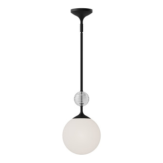 Celia One Light Pendant in Matte Black/Opal Glass (452|PD415308MBOP)