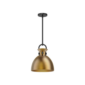 Waldo One Light Pendant in Matte Black/Aged Gold (452|PD411311MBAG)