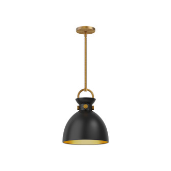 Waldo One Light Pendant in Aged Gold/Matte Black (452|PD411311AGMB)