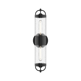 Lancaster Two Light Outdoor Wall Lantern in Clear Bubble Glass/Textured Black (452|EW461102BKCB)