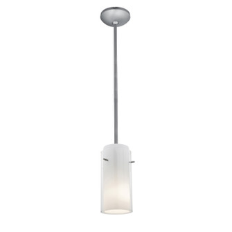 Glass'n Glass Cylinder LED Pendant in Brushed Steel (18|28033-3R-BS/CLOP)