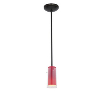 Glass'n Glass Cylinder One Light Pendant in Oil Rubbed Bronze (18|28033-1R-ORB/CLRD)