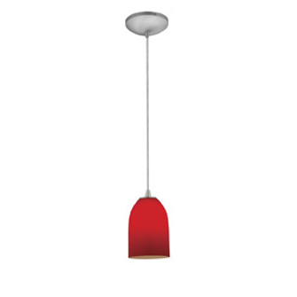 Champagne One Light Pendant in Brushed Steel (18|28012-1C-BS/RED)