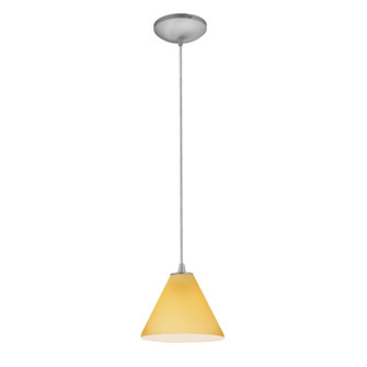 Martini One Light Pendant in Brushed Steel (18|28004-1C-BS/AMB)