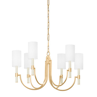 Gustine Six Light Chandelier in Vintage Gold Leaf (67|F1131-VGL)