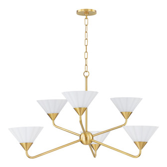 Kelsey Six Light Chandelier in Aged Brass (428|H817806-AGB)