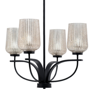 Cavella Four Light Chandelier in Matte Black (200|3904-MB-4253)