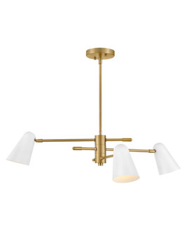 Birdie LED Chandelier in Lacquered Brass with Matte White accents (531|83543LCB-MW)