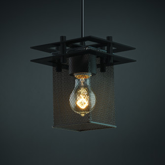 Wire Mesh One Light Pendant in Matte Black (102|MSH-8165-15-MBLK-BKCD)