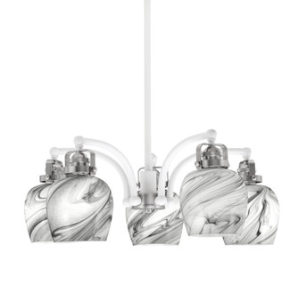 Easton Five Light Chandelier in White & Brushed Nickel (200|1945-WHBN-4819)