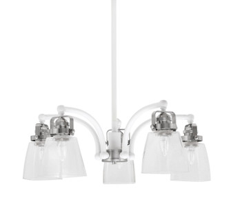 Easton Five Light Chandelier in White & Brushed Nickel (200|1945-WHBN-461)