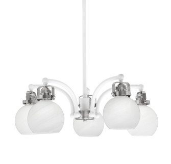 Easton Five Light Chandelier in White & Brushed Nickel (200|1945-WHBN-4101)