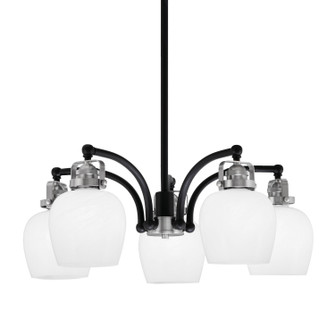 Easton Five Light Chandelier in Matte Black & Brushed Nickel (200|1945-MBBN-4811)