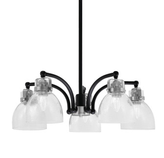 Easton Five Light Chandelier in Matte Black & Brushed Nickel (200|1945-MBBN-4110)