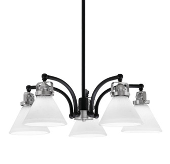 Easton Five Light Chandelier in Matte Black & Brushed Nickel (200|1945-MBBN-312)