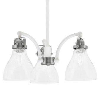 Easton Three Light Chandelier in White & Brushed Nickel (200|1943-WHBN-4760)