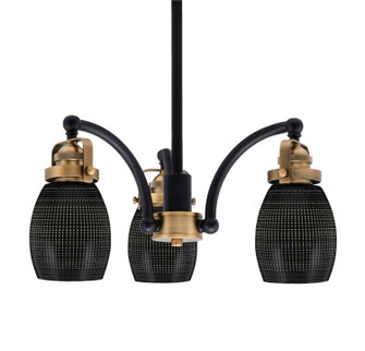 Easton Three Light Chandelier in Matte Black & Brass (200|1943-MBBR-4029)