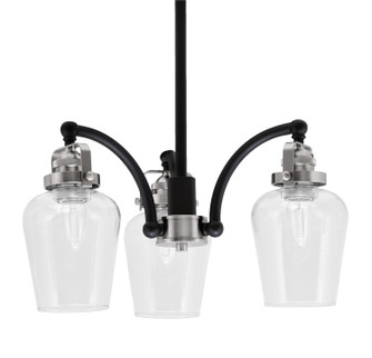 Easton Three Light Chandelier in Matte Black & Brushed Nickel (200|1943-MBBN-210)