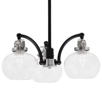 Easton Three Light Chandelier in Matte Black & Brushed Nickel (200|1943-MBBN-202)