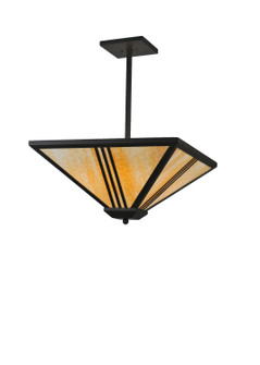 Tres Lineas Four Light Inverted Pendant in Wrought Iron (57|99751)