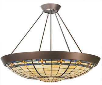 Fleur-De-Lite Ten Light Inverted Pendant in Mahogany Bronze (57|82880)