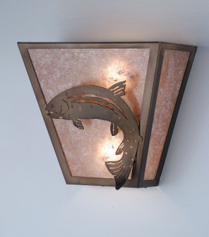 Leaping Trout Two Light Wall Sconce in Antique Copper (57|82363)