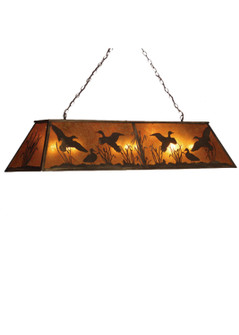 Ducks In Flight Nine Light Oblong Pendant in Antique Copper (57|81741)