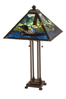 Loon Two Light Table Lamp in Black Metal (57|81055)