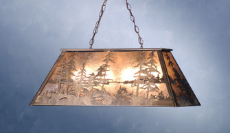 Tall Pines Six Light Oblong Pendant in Antique Copper (57|72132)