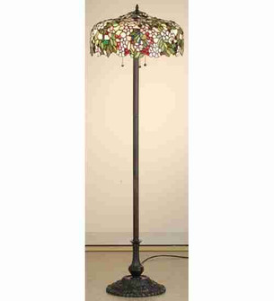 Tiffany Cherry Blossom Three Light Floor Lamp in Pewter (57|66466)