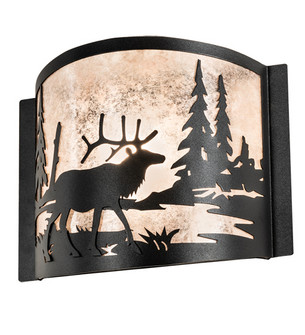 Elk One Light Wall Sconce in Black Metal (57|66271)