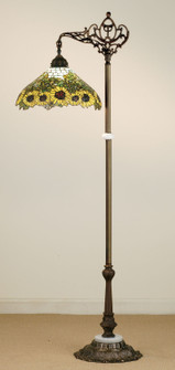 Wild Sunflower One Light Bridge Arm Floor Lamp in Purple/Blue Ia Amber (57|65834)