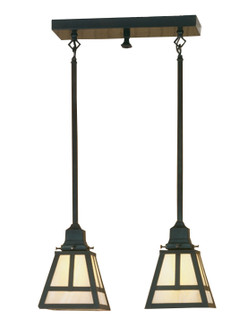T'' Mission'' Two Light Island Pendant in Craftsman Brown (57|52020)