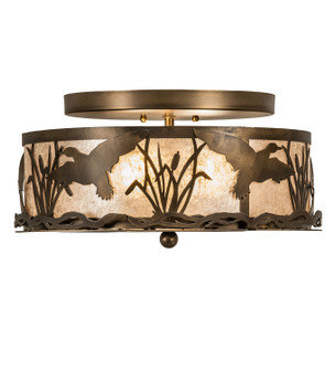 Ducks In Flight Two Light Flushmount in Antique Copper (57|51499)