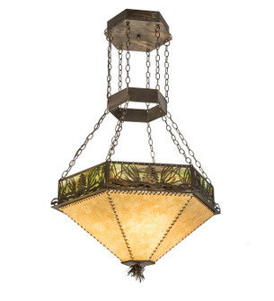 Mountain Pine Four Light Inverted Pendant in Antique Copper (57|51211)