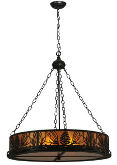 Mountain Pine Six Light Inverted Pendant in Black Metal (57|50118)