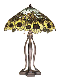 Wild Sunflower Three Light Table Lamp in Purple/Blue Ia Amber (57|47592)
